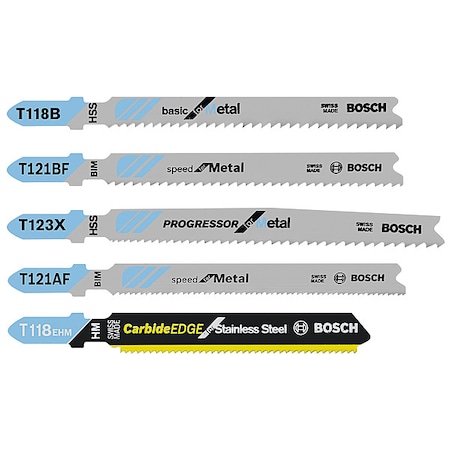 Bosch JigSaw Blade Set, 5pcs, TPI-10, 12, 20, 6 TPM005