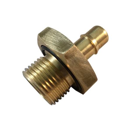 Mem-Co Mini Barb Fitting, SS, 19/32 in L 1/2BSPP-B1-O-V-SS