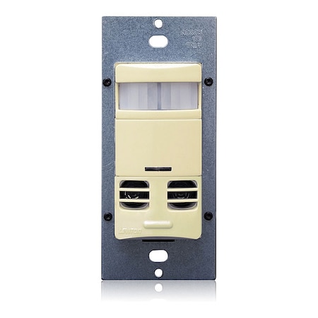 LEVITON Occ Snsr, PIR/Usonic, 120-277V AC, Ivory OSSMT-MAI