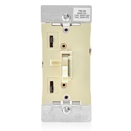 Leviton Universal Dimmer, 1-Pole/3-Way, Ivory TSL06-1LI