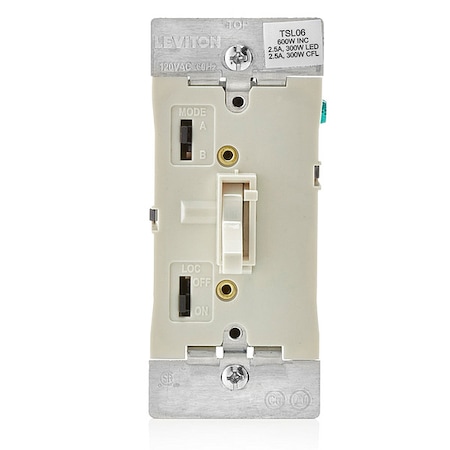 Leviton Universal Dimmer, 1-Pole/3-Way, 120VAC TSL06-1LT