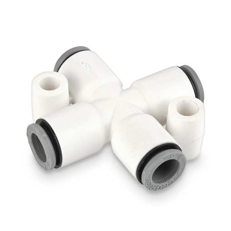 Parker Metric Plastic Push-to-Connect Fitting, Polymer, White 6307 08 00WP2