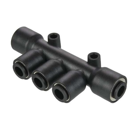 Legris Fractional Push-to-Connect Fitting, Nylon, Black 3304 56 04