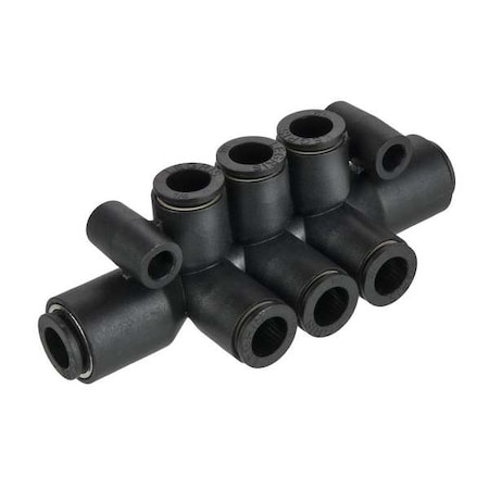 Legris Fractional Push-to-Connect Fitting, Polymer, Black 3306 60 56