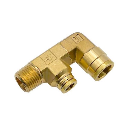 Parker Brass DOT Push-to-Connect Fitting, Brass, Silver 189PTC-8-6-8