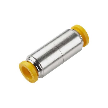 PARKER Metric Metal Push-to-Connect Fitting, Brass, Silver 62PLP-8M