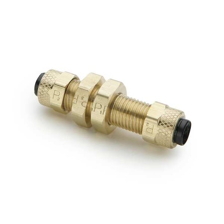 Parker Union, Brass, Comp. 1/4 in, Comp. 3/8 in 62PBH-4