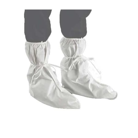 Ansell Disposable Boot Covers, Microporous Polypropylene Laminate, White, Slip Resistant Sole: No , Regular W20B406