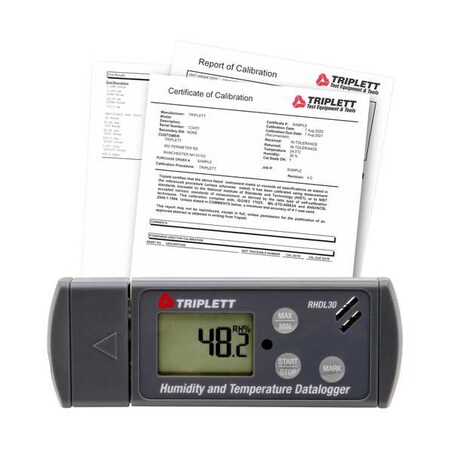 Triplett Temp Data Logger, 0.7" D, 4.3" H, 1.8" W RHDL30-NIST