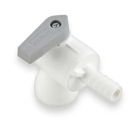 PARKER Valve Barbed Male Elbow, 3/8, Wht, Poly PBPP6VFE6