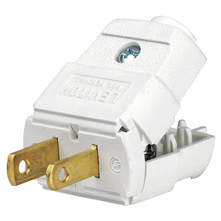 Leviton Straight Blade Plug, 1-15P, 15 A, 125V AC, 2 Pole, Screw Terminals, Non-Grounded 101-WP