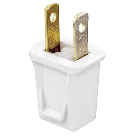 Leviton Straight Blade Plug, 1-15P, 10 A, 125V AC, 2 Pole, Screw Terminals, Non-Grounded 123-PW