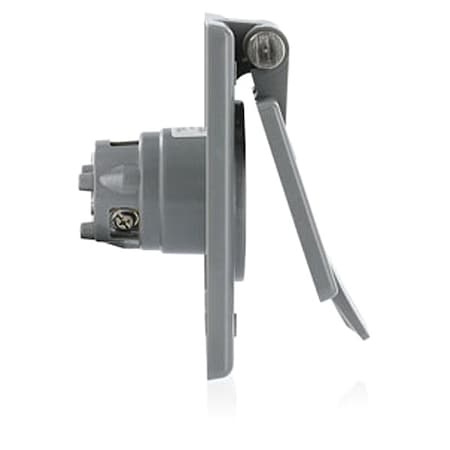 Leviton Straight Blade Receptacle, 20 A, 125V AC, 2 Pole, 3 Wire, Flush Mount, Grounded 15378-CWP