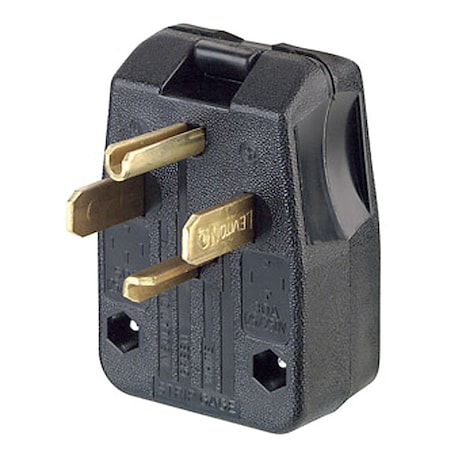 Leviton Straight Blade Plug, 14-30P, 14-50P, 30/50 A, 125/250V AC, 3 Pole, Screw Terminals, Grounded 275-E
