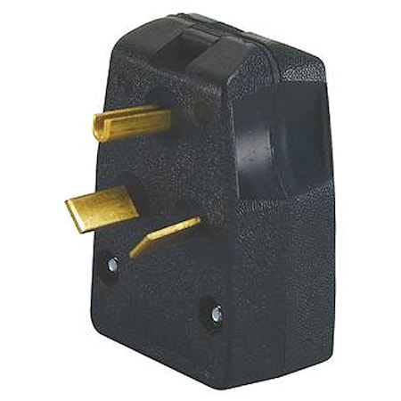 Leviton Straight Blade Plug, 10-50P, 30/50 A, 125/250V AC, 3 Pole, Screw Terminals, Non-Grounded 287-E