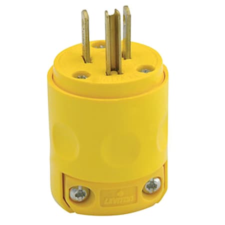 Leviton Straight Blade Plug, 5-15P, 15 A, 125V AC, 2 Pole, Screw Terminals, Grounded 515PV