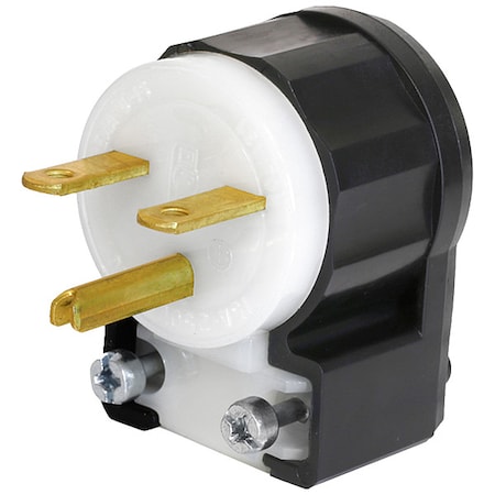 Leviton Straight Blade Plug, 6-15P, 15 A, 250V AC, 2 Pole, Screw Terminals, Grounded 5666-CA