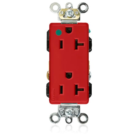 Leviton Straight Blade Receptacle, 5-20R, 20 A, 125V AC, 2 Pole, 3 Wire, Flush Mount, Self-Grounded 16362-HGR