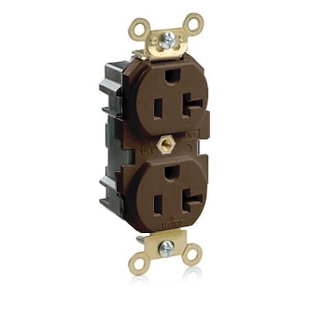 Leviton Straight Blade Receptacle, 5-20R, 20 A, 125V AC, 2 Pole, 3 Wire, Flush Mount, Self-Grounded M5362