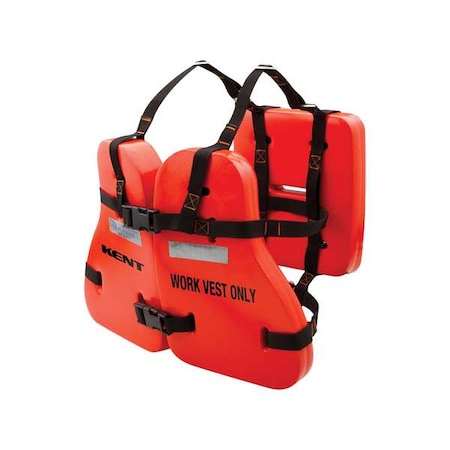 KENT SAFETY LifeJacket, Adult, Oversize, 17.5lb, Foam, OR 151200-200-005-13