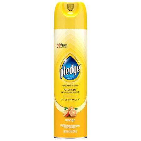 Pledge Furniture Polish, Aerosol Spray Can, 9.7 oz, Orange Fragance, PK6 336385/323148