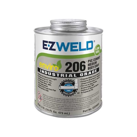 Ez Weld Pipe Cement, 16 fl oz, Gray EZ30603N