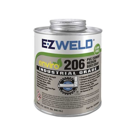 Ez Weld Pipe Cement, 32 fl oz, Gray EZ30604N