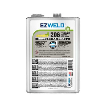 Ez Weld Pipe Cement, 1 gal, Gray EZ30605N
