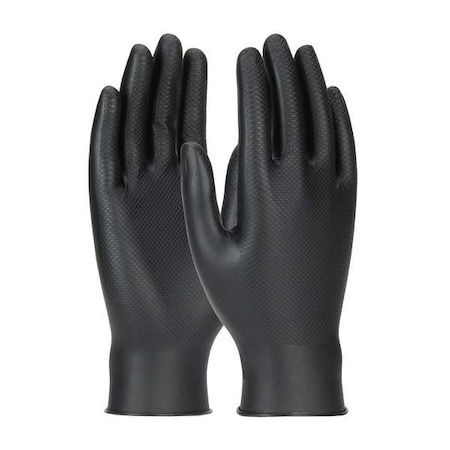 Pip Grippaz Skins, Disposable Gloves, 6 mil Palm, Nitrile, Powder-Free, M ( 8 ), 50 PK, Black 67-246/M