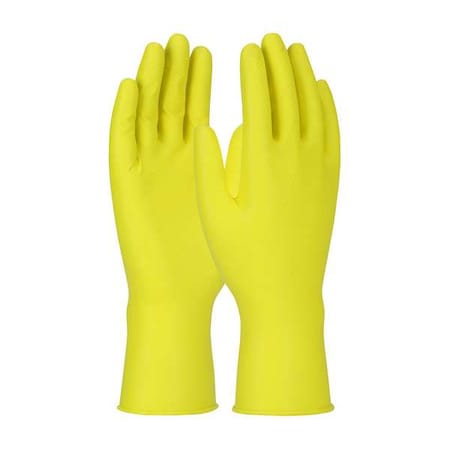 Pip Grippaz Jan San, Disposable Gloves, 6 mil Palm, Nitrile, Powder-Free, L ( 9 ), 48 PK, Yellow 67-306/L