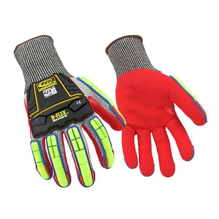 Ringers Gloves Cut Resistant Impact Glove, Cut Level A6 , Nitrile , Sandy , L ( 9 ) 1 PR R080