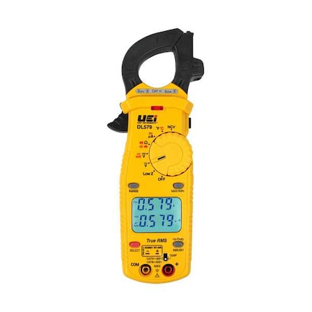 UEI TEST INSTRUMENTS True-RMS Dual Display 600A Clamp Meter w, Backlit LCD, 600 A A, 1.25 in (31.75mm) Jaw Capacity DL579