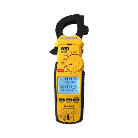 UEI TEST INSTRUMENTS True-RMS Dual Display 600A Clamp Meter w, Backlit LCD, 600 A A, 1.25 in (31.75mm) Jaw Capacity DL589