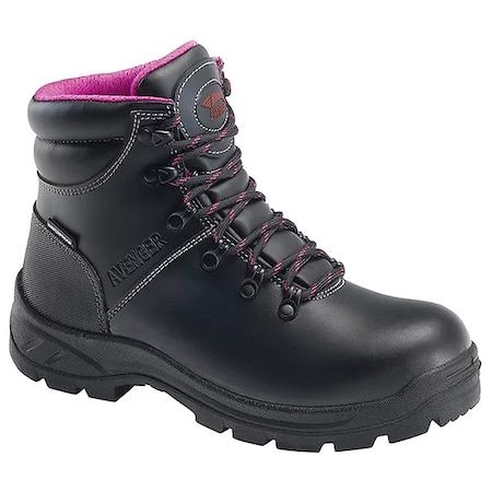 Avenger Safety Footwear Women's 6-Inch Work Boot, 10 W, Steel Toe, 6 in H, Black, A8124 A8124