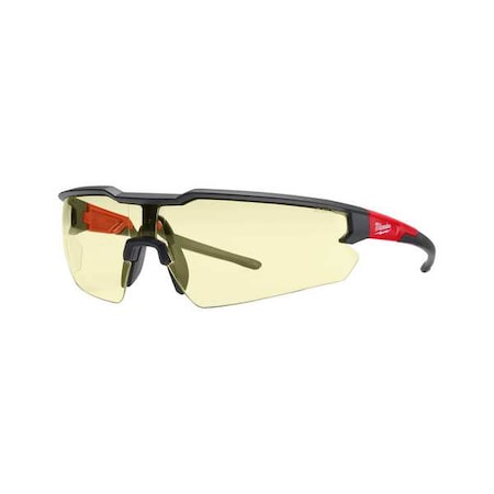 Milwaukee Tool Safety Glasses, Anti-Scratch, Yellow Lens, Black Frame, Half-Frame 48-73-2101