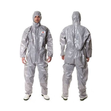 3M Coverall, 2XL, Gray, Non-Porous Film Lam 4570-XXL