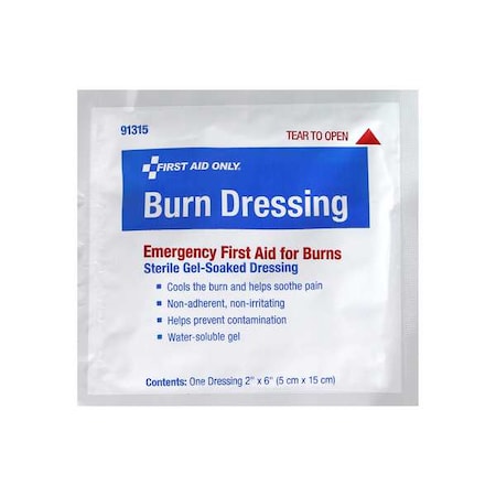 First Aid Only Burn Dressing, White, 6"L, 2"W 91315