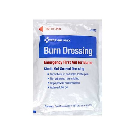 First Aid Only Burn Dressing, White, 18"L, 8"W 91317