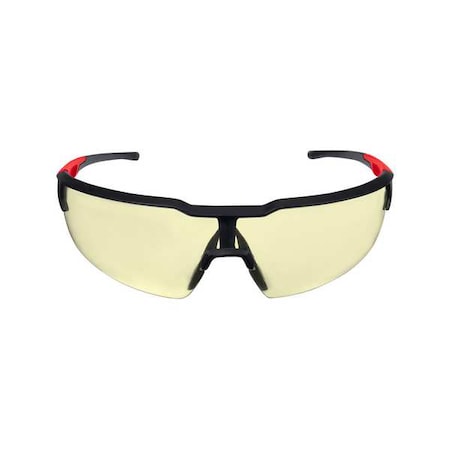 Milwaukee Tool Safety Glasses Anti-Fog &  Anti-Scratch, Yellow Lens, Half-Frame, Wraparound 48-73-2103