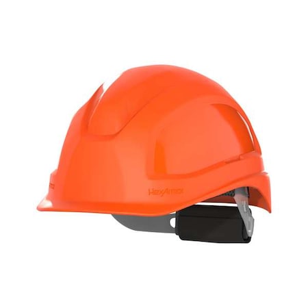 Hexarmor Safety Helmet, Ceros, HDPE, 6 Point Ratchet, LT, Type 1, Class E, Orange 16-13009