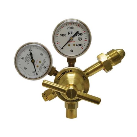 Uniweld Flow Gauge Regulator, Argon, Carbon Dioxide, Single Stage, 5/8"-18 Outlet MRFG14