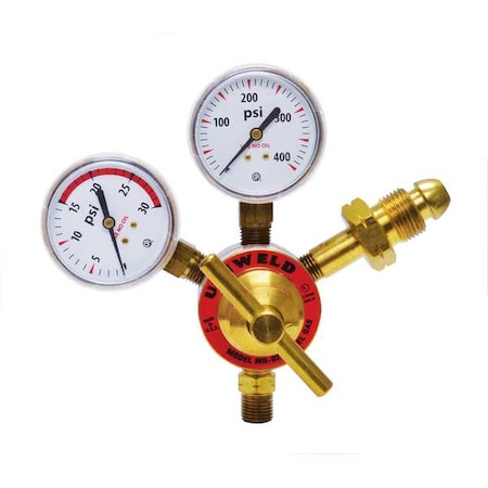 Uniweld Regulator LD 1-Stage Acetylene CGA510, Acetylene, Single Stage, 9/16"-18 Outlet MR8211