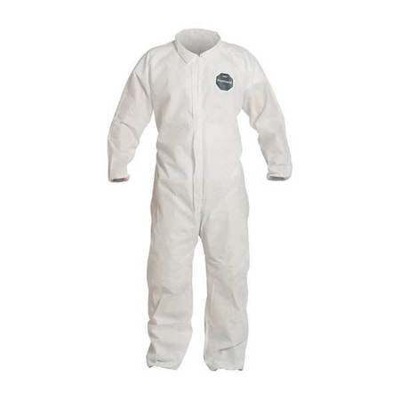Dupont 10 Coverall. Collar. Elastic Wrists and Ankles. Elastic Waist. White. 6X PB125SWH6X002500