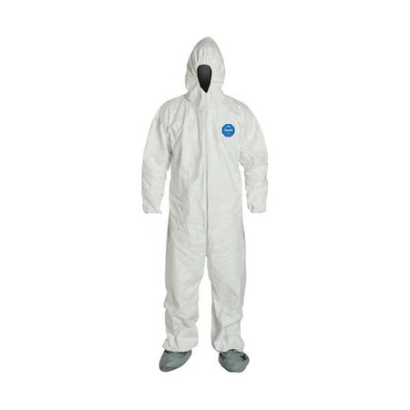 Dupont Comfort Fit Design. Stormflap. Respirator Fit Hood. Elastic Wrists. Elastic Waist. White. 4X TY122SWH4X0006G1