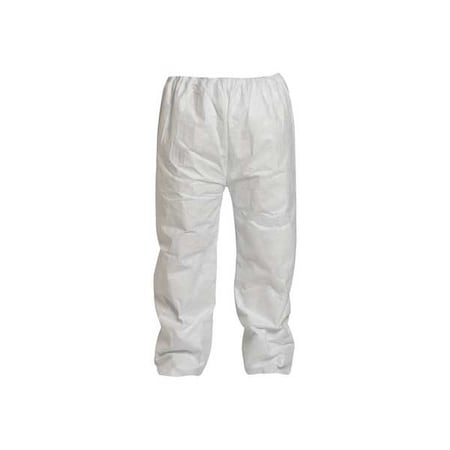 Tyvek Pants, Tyvek(R) 400, 1.2 oz/sq yd, Serged, Open Ankle, Medium Duty, White, Size 2XL TY350SWH2X0012G1