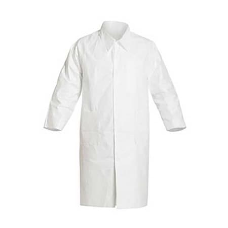 Tyvek Tyvek IsoClean Disposable Lab Coat, Tyvek(R) IsoClean(R), Snaps Closure, White, S, 30 PK IC224SWHSM00300B