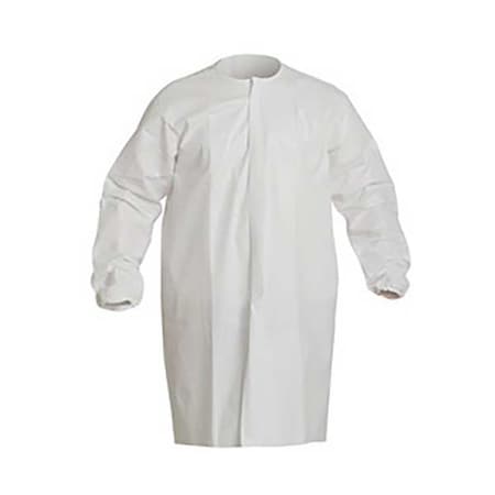 Proclean Lab Frock, ProClean(R), Zipper Closure, Elastic Cuff, White, 30 PK PC271SWHSM00300B
