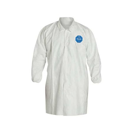 Dupont Lab Frock, Tyvek(R) 400, Serged, Knee Length, White, 30 PK TY211SWH7X003000