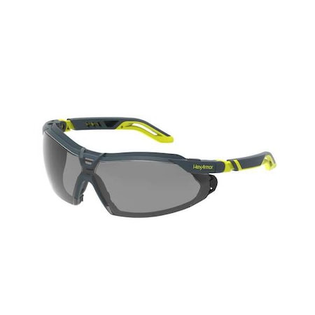 Hexarmor LT450G, Safety Glasses, Anti-Fog & Anti-Scratch, Gray Lens, Charcoal/High-Visibility Yellow Frame 11-30002-02
