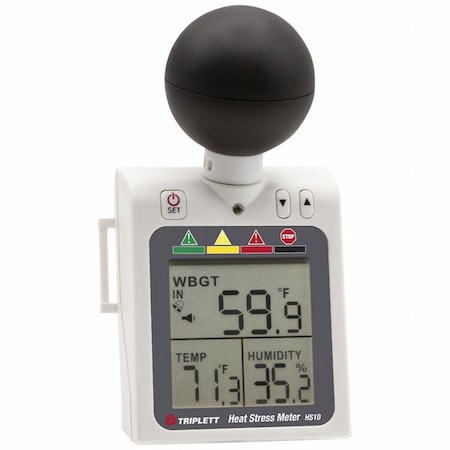 Triplett Heat Index Meter, Wet Bulb Globe, Plastic HS10